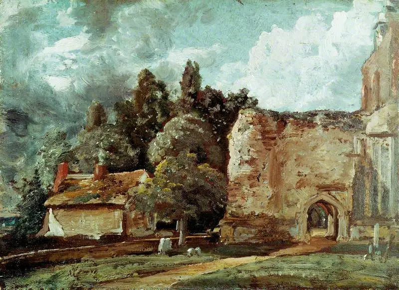 East Bergholt kyrka: det ruinösa tornet i väst - John Constable