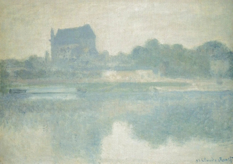 Kyrkan i Vernon, dimma - Claude Monet