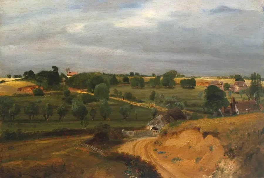 Kyrka och byn Brightwell - John Constable