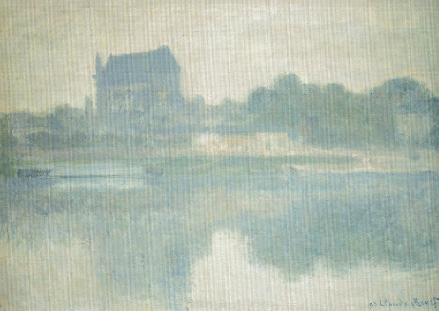 Kyrkan i Vernon, dimma - Claude Monet