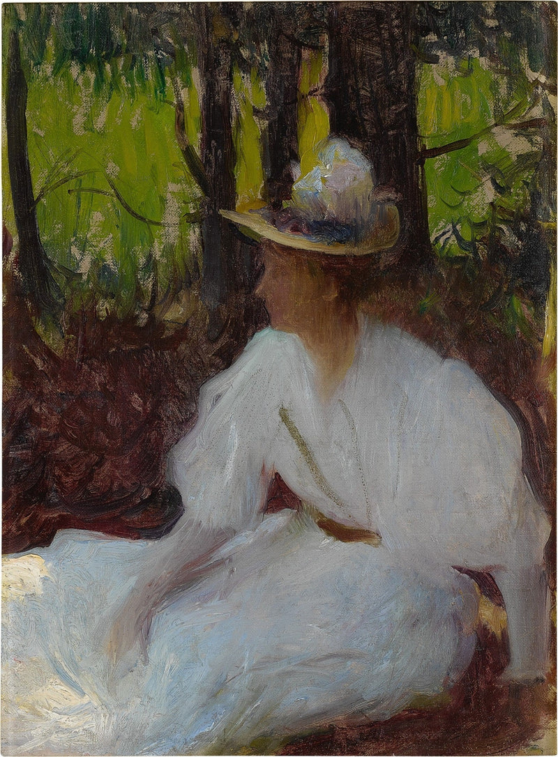Ellen i skogen - Frank Weston Benson