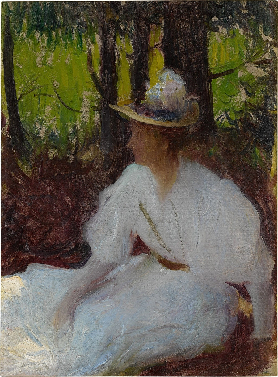 Ellen i skogen - Frank Weston Benson