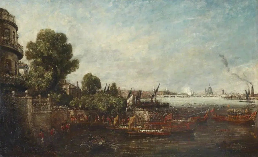 George IV:s avresa från Whitehall: öppningen av Waterloo-bron, 1817 - John Constable