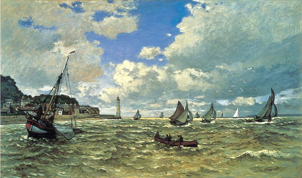 🌬️ Munningen av Seine i Honfleur Claude Monet (1865)