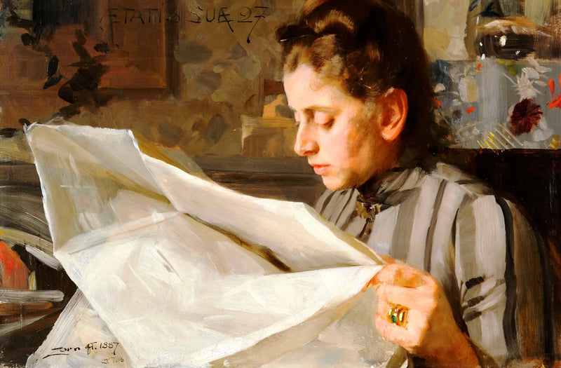 Emma Zorn läsande - Anders Zorn