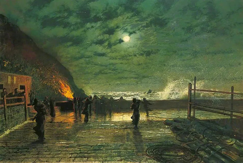 En fara (The Harbour Flare) - John Atkinson Grimshaw