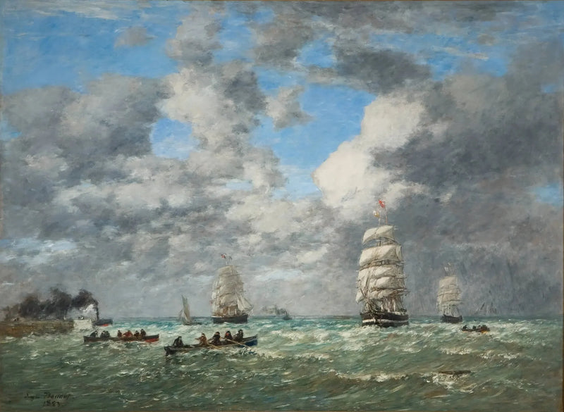 När man lämnar hamnen i Le Havre - Eugène Boudin