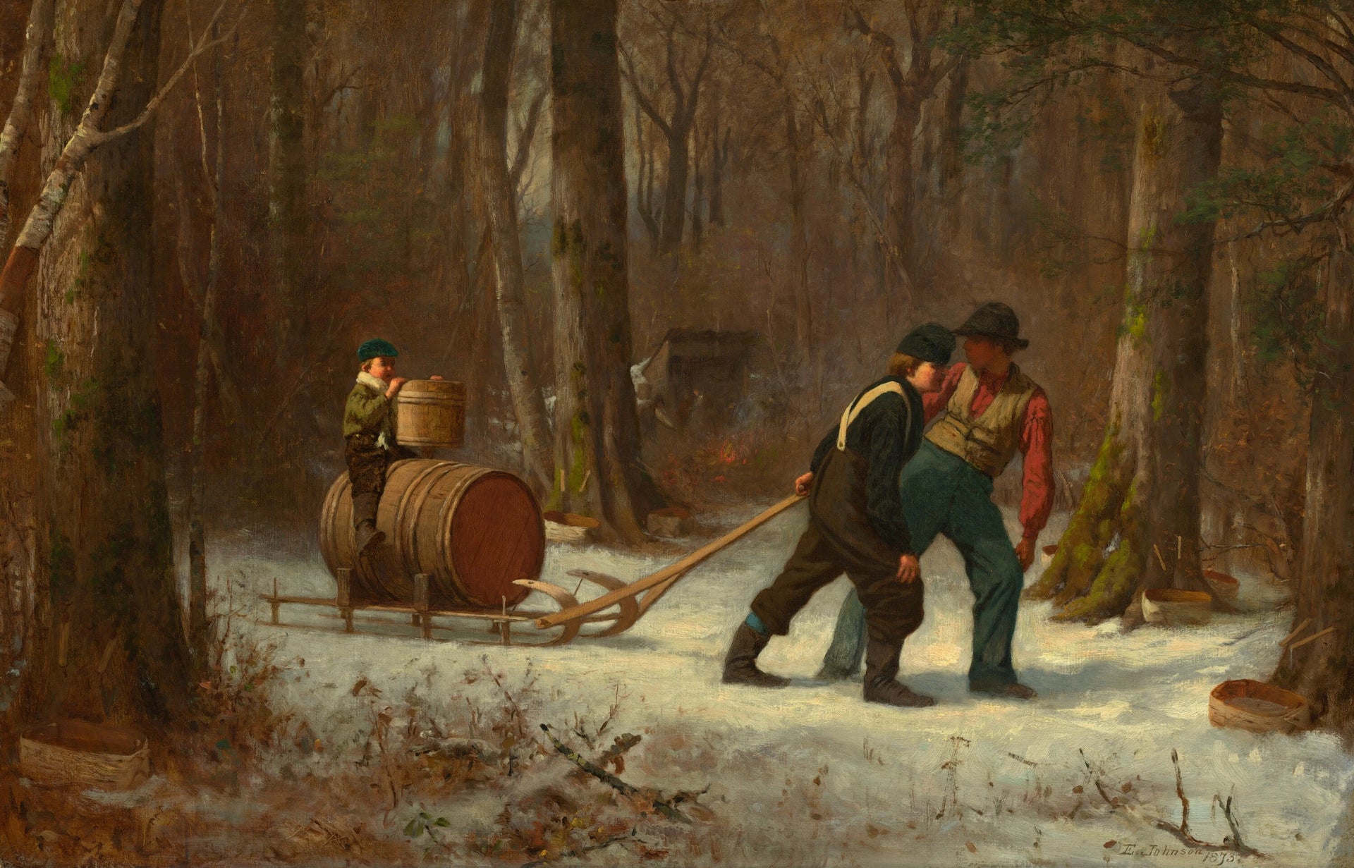En route vers le camp - Eastman Johnson