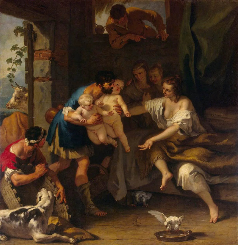 Romulus och Remus barndom - Sebastiano Ricci