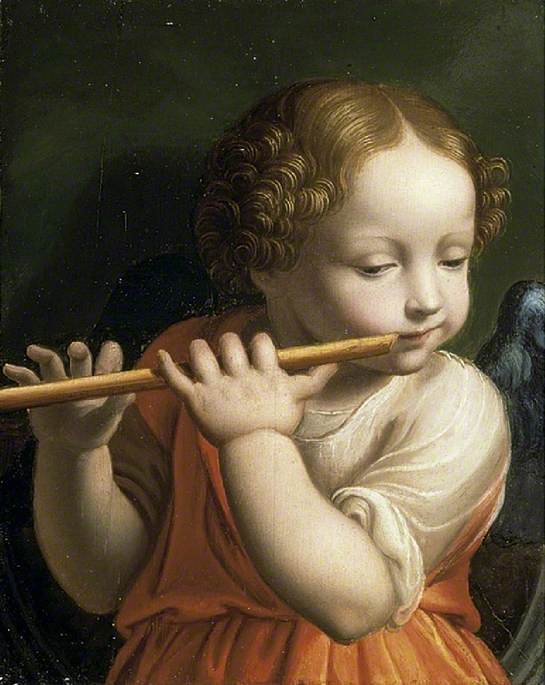 Barnängel som spelar flöjt - Bernardino Luini
