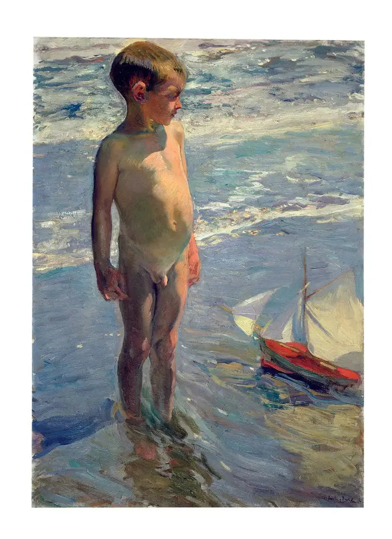 Barn med båt - Joaquín Sorolla