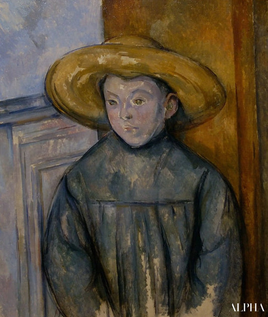 Enfant avec un chapeau de paille - Paul Cézanne - Reproductions de tableaux et peintures haut de gamme