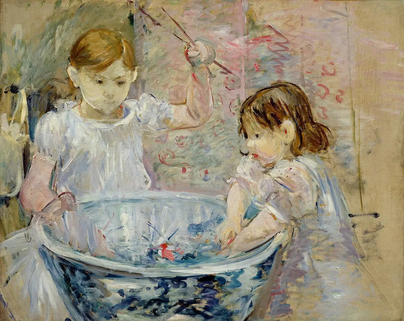 Barn vid bassängen - Berthe Morisot