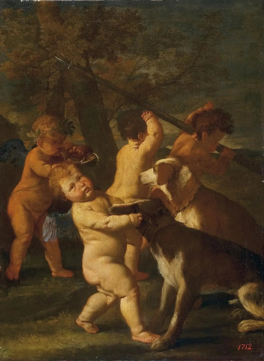 Barn och hundar - Nicolas Poussin