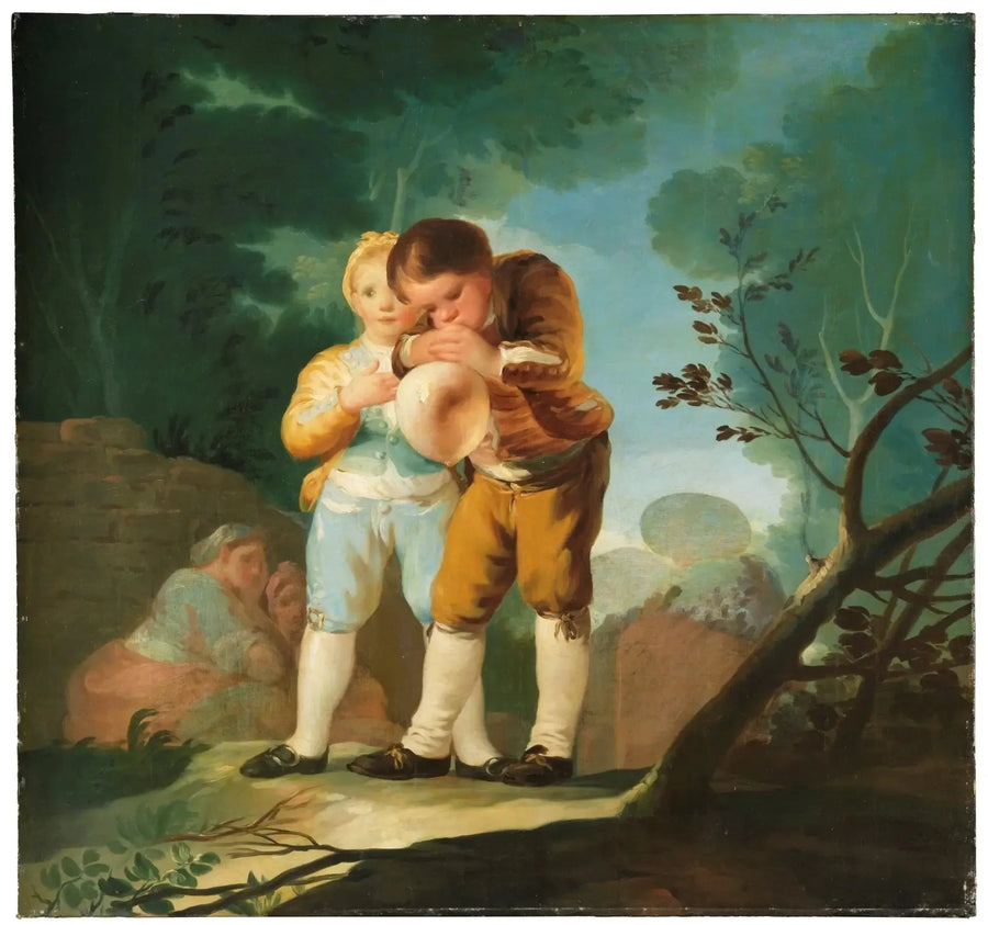 Barn som blåser upp en blåsa - Francisco de Goya