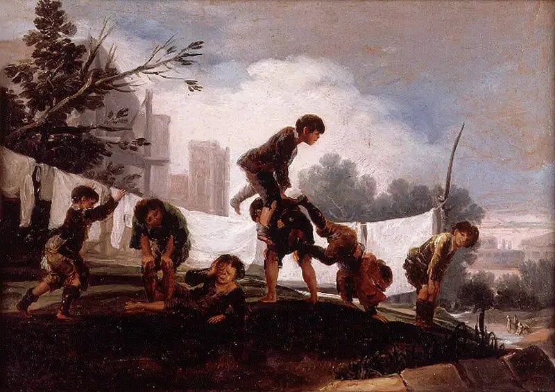 Barn som leker hoppa-gris - Francisco de Goya