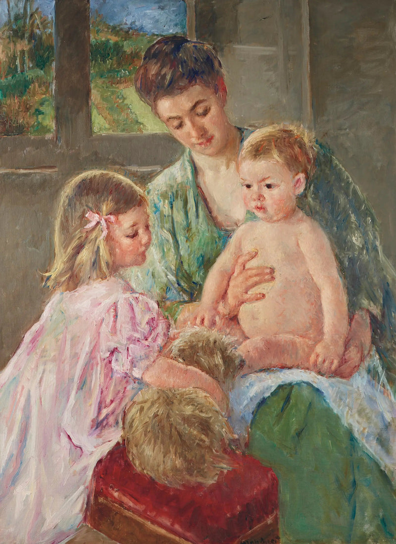 Barn som leker med en hund - Mary Cassatt