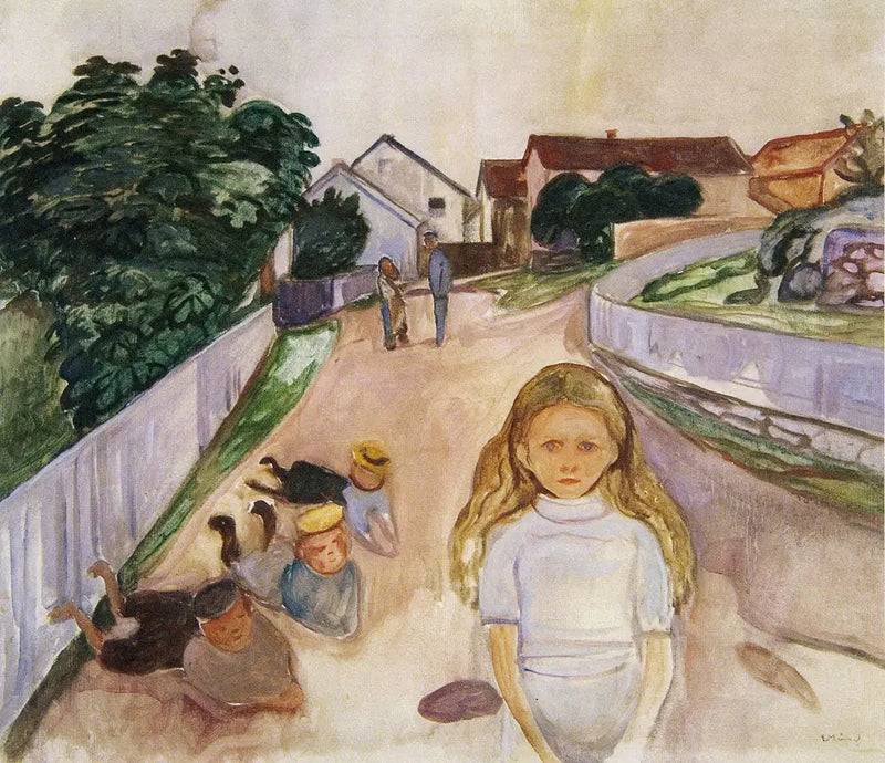 Barn som leker på gatan i Åsgårdstrand - Edvard Munch