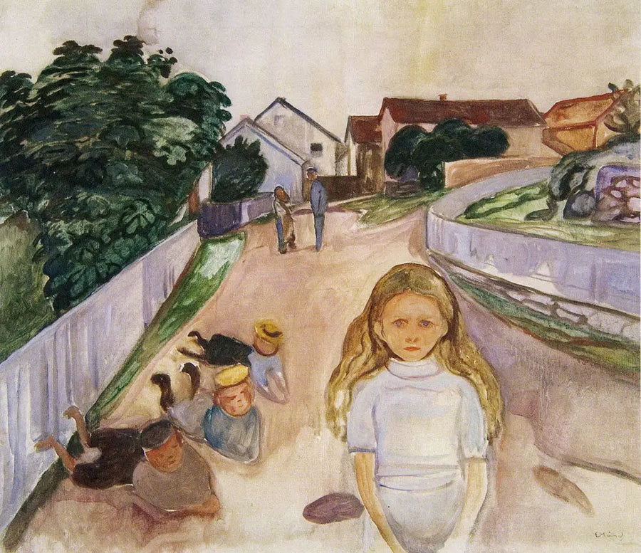 Barn som leker på gatan i Åsgårdstrand - Edvard Munch