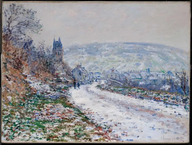 Ingången till byn Vétheuil på vintern - Claude Monet