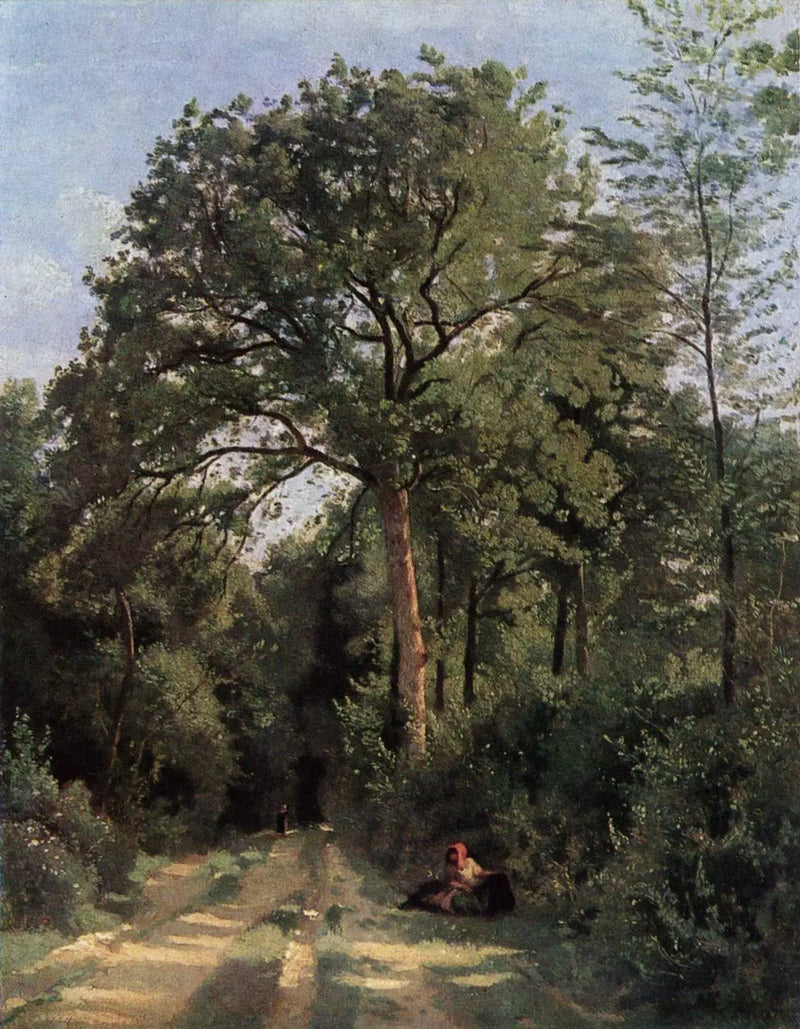 Ingången till skogen i Ville d'Avray - Jean-Baptiste Camille Corot