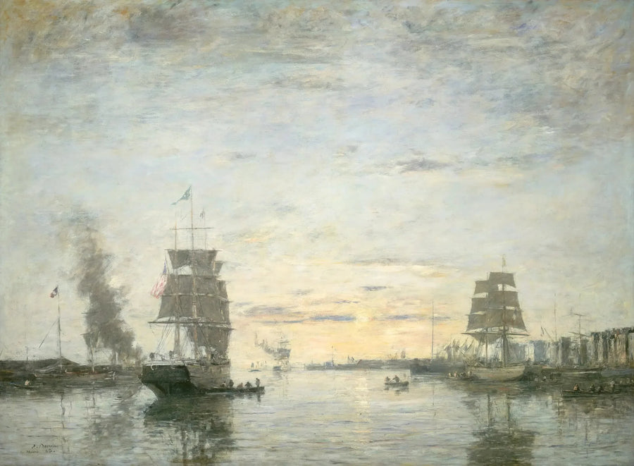 Inträde till hamnen i Le Havre - Eugène Boudin