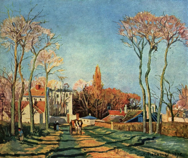 Ingången till byn Voisins - Camille Pissarro