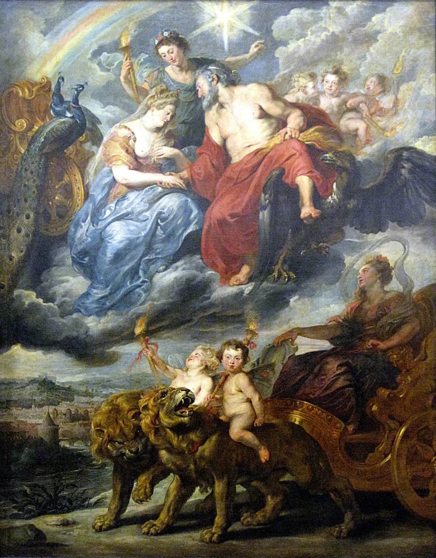Entrevue du roi et de Marie de Médicis à Lyon le 9 novembre 1600 - Peter Paul Rubens image 1 copie peinte à la main à l’huile