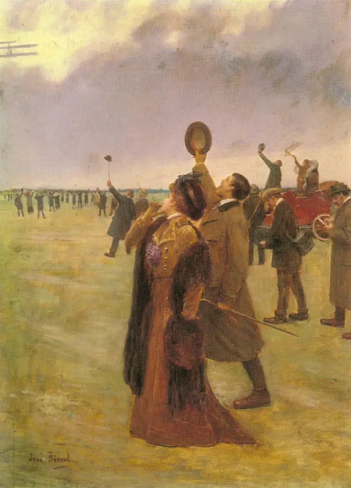 Envole d'un Biplan Type Wright - Jean Béraud