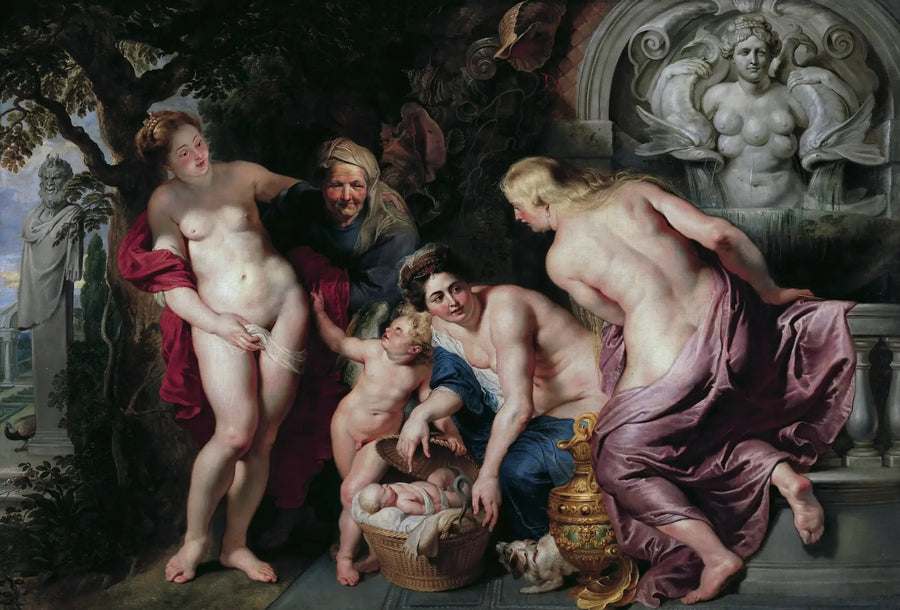 Érichthonios upptäckt av Cécrops flickor - Peter Paul Rubens