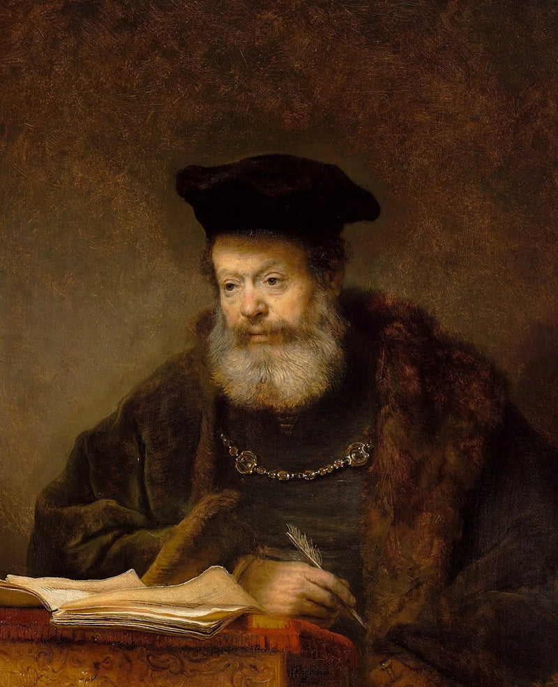 Lärd vid sitt arbetsbord - Rembrandt