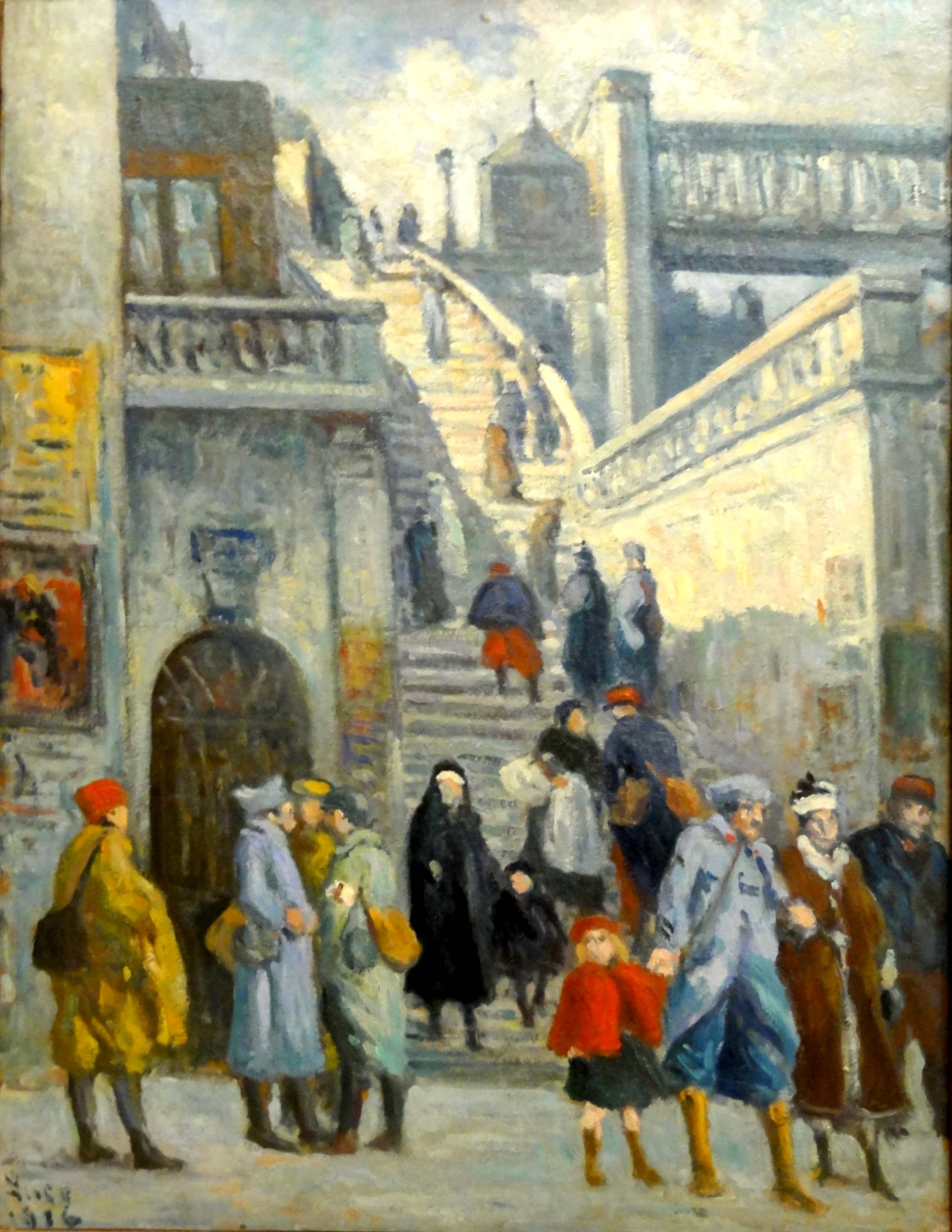 Escaliers de la rue de l’Alsace - Maximilien Luce - Alpha Reproduction