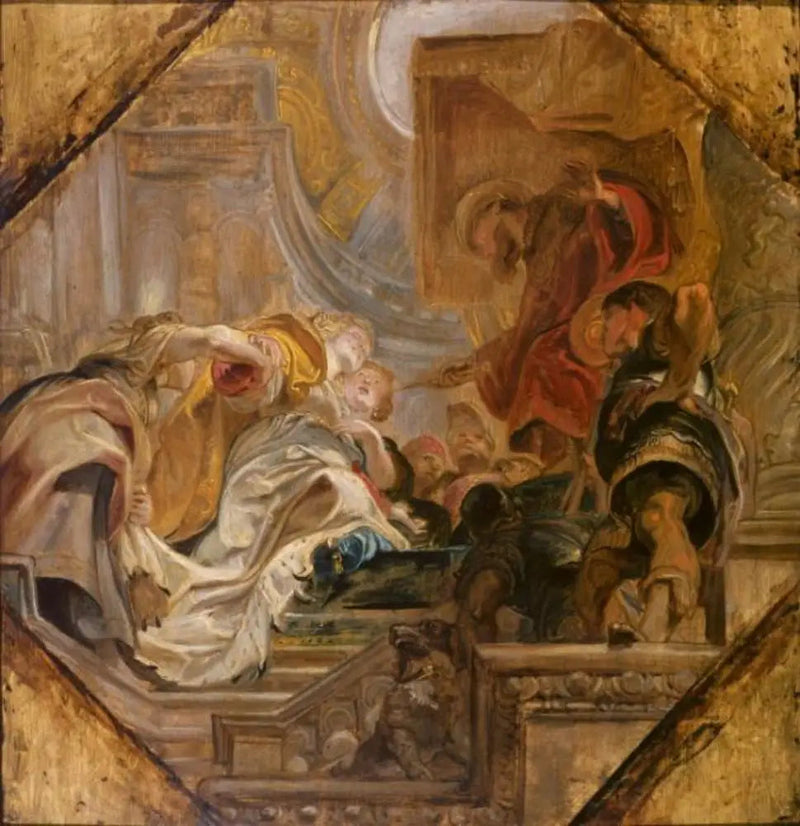 Esther framför Assuérus - Peter Paul Rubens