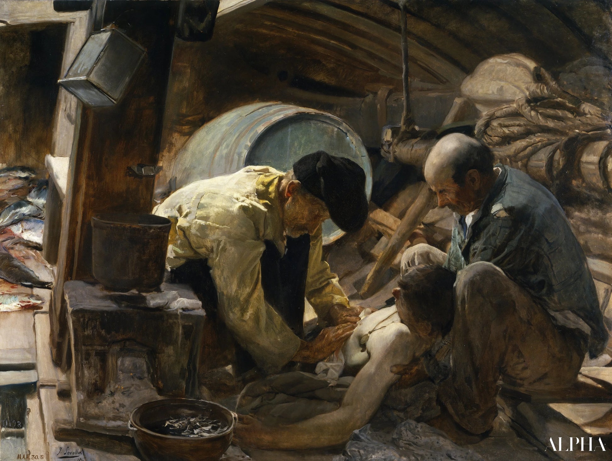 Et en plus elles disent que le poisson est cher ! - Sorolla - Reproductions de tableaux et peintures haut de gamme