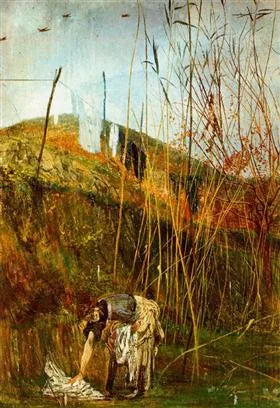 Torka tvätten. Väggmålning av Falconiera - Giovanni Boldini
