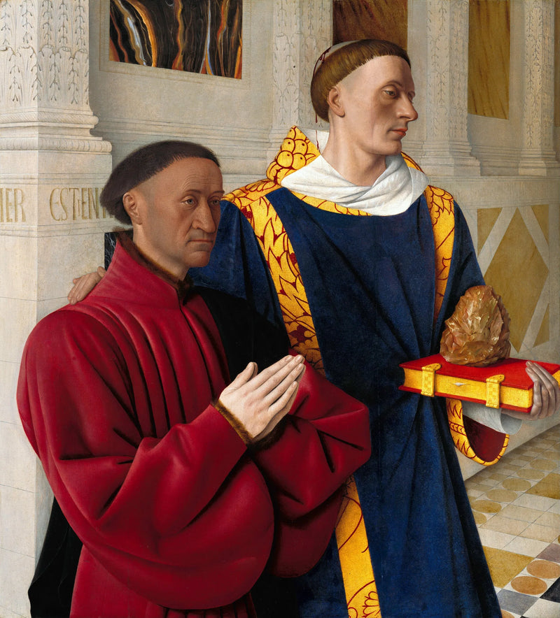 Étienne Chevalier presenterad av Saint Étienne - Jean Fouquet