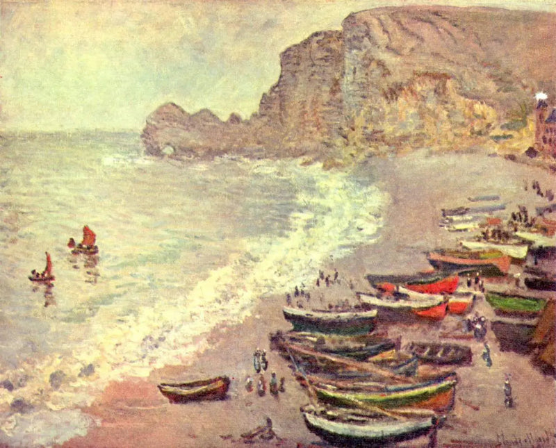 Étretat: stranden och Porte d'Amont - Claude Monet