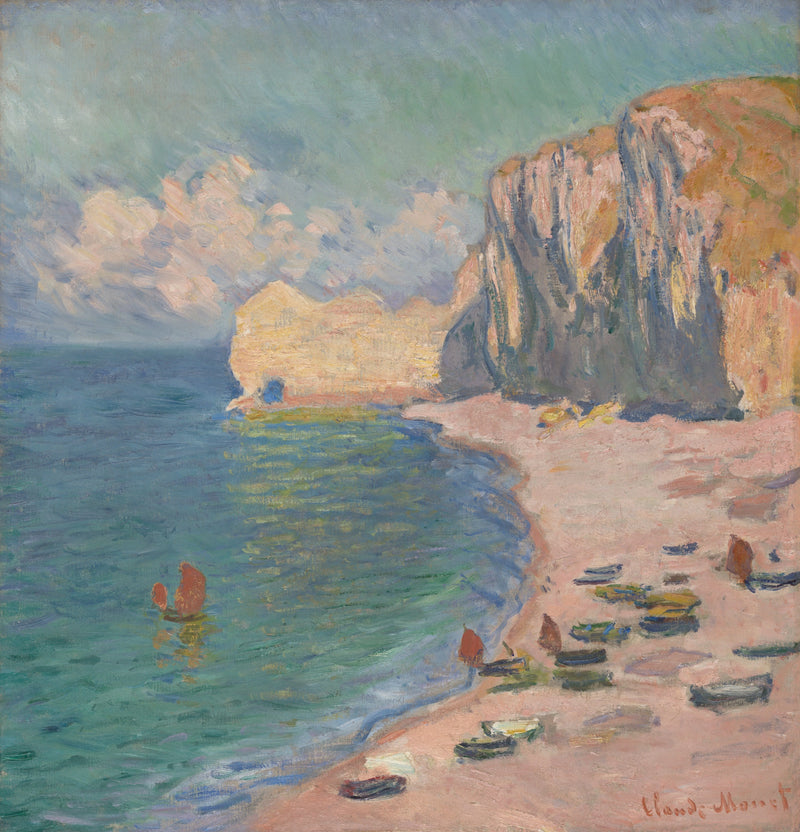 Étretat, stranden och klippan Amont W1012 - Claude Monet