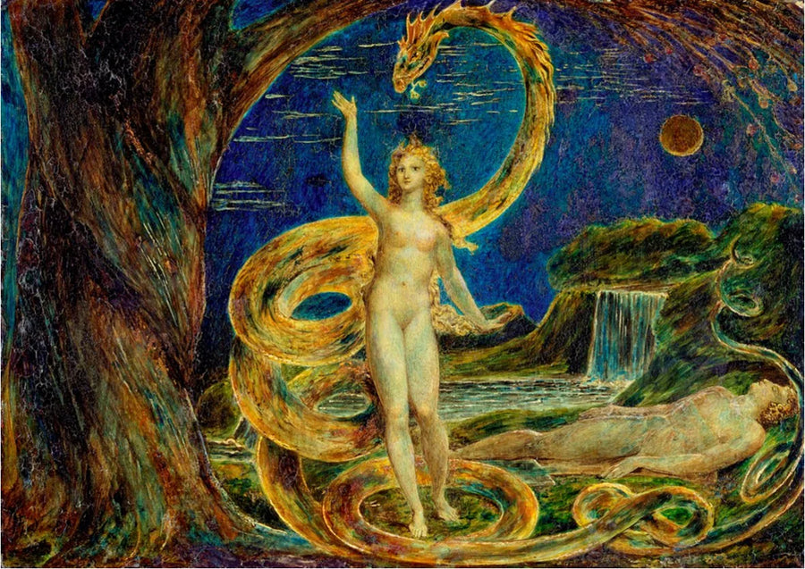 Eva frestas av ormen - William Blake