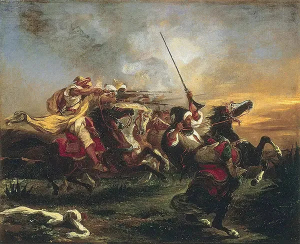 Marockanska militärövningar - Eugène Delacroix