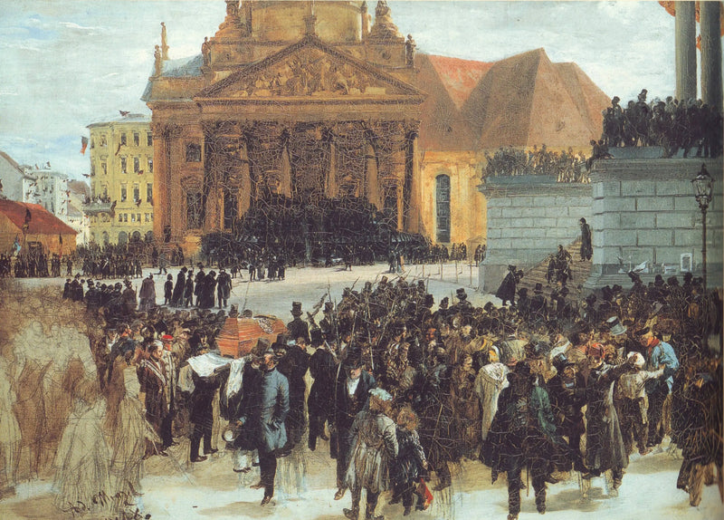 Utställning av de döda i mars - Adolph von Menzel