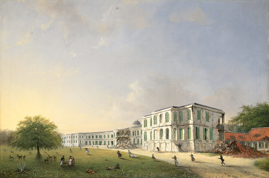 La façade du palais de Buitenzorg après le tremblement de terre du 10 octobre 1834 - Willem (II) Troost