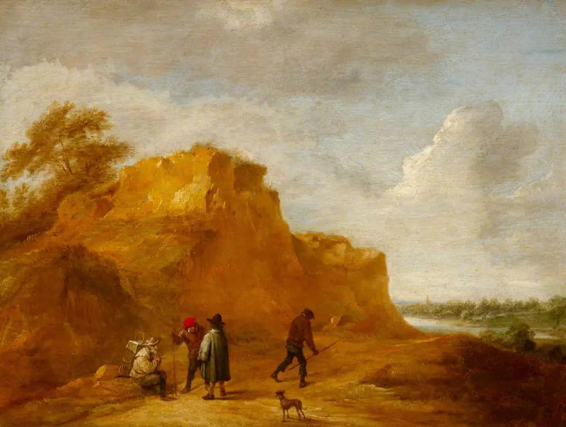 Sandklippa och figurer - David Teniers den yngre