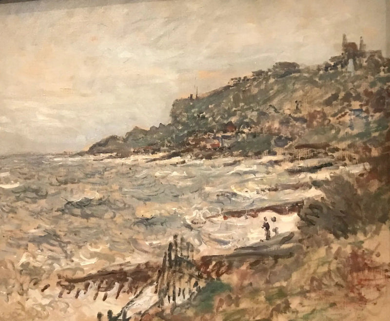 Falaise de Sainte-Adresse, grått väder - Claude Monet