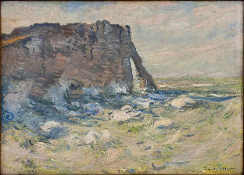 Klippa och Porte d'Aval i hårt väder - Claude Monet