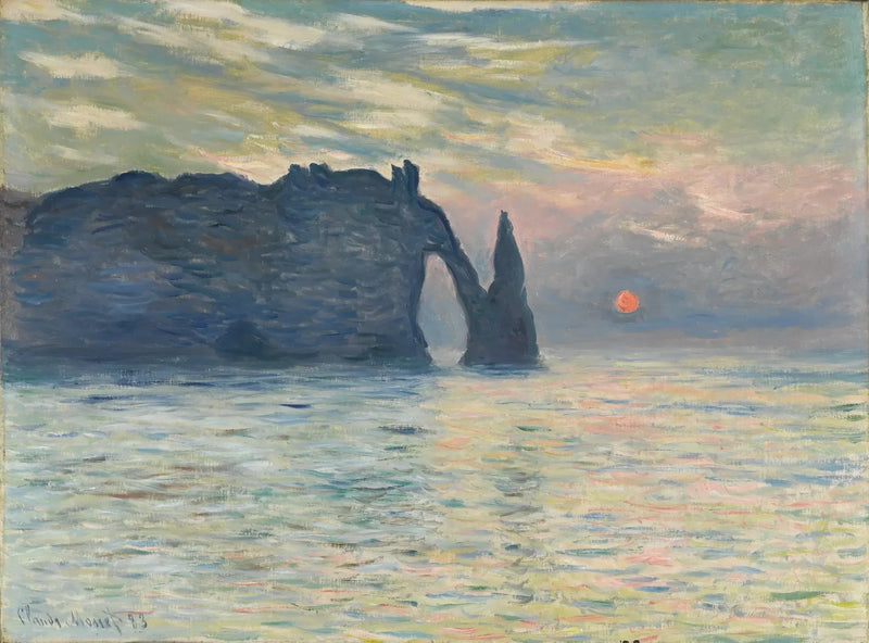 La Falaise d'Étretat, solnedgång W817 - Claude Monet