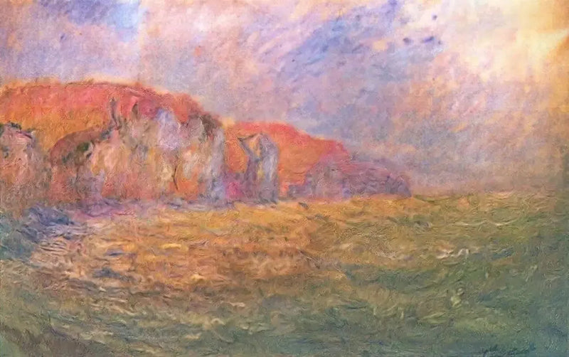 Klipporna vid Pourville, stormigt hav - Claude Monet