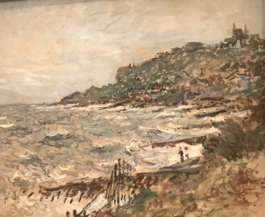 Falaise de Sainte-Adresse, grått väder - Claude Monet