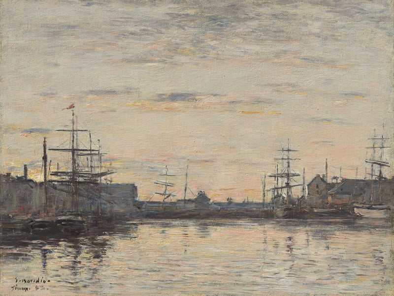 Fécamp: den inre hamnen - Eugène Boudin