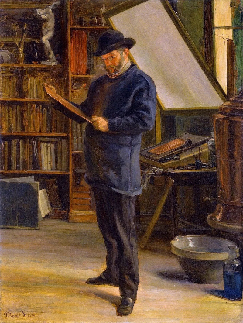 Félix Bracquemond i sin verkstad - Marie Bracquemond